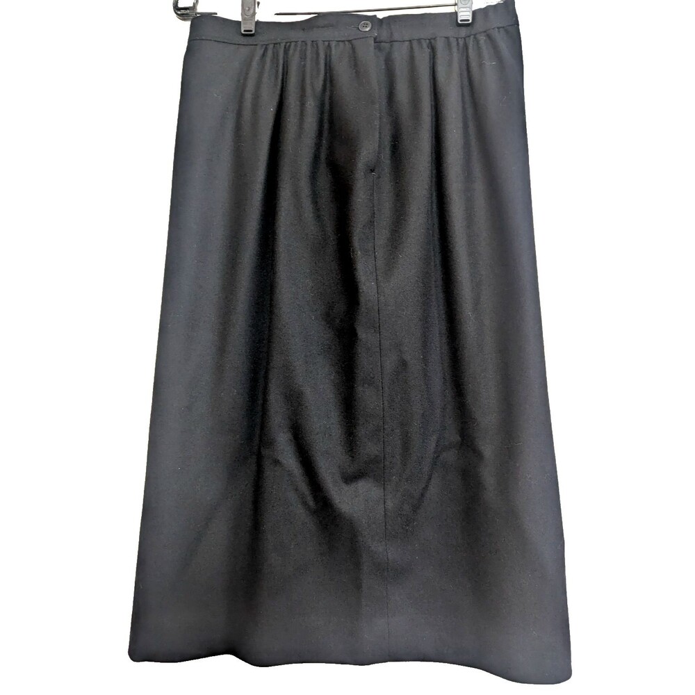 Pendleton VTG Women's Black 100% Virgin Wool Pencil Skirt Size 12 With Pockets